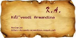 Kövesdi Armandina névjegykártya
